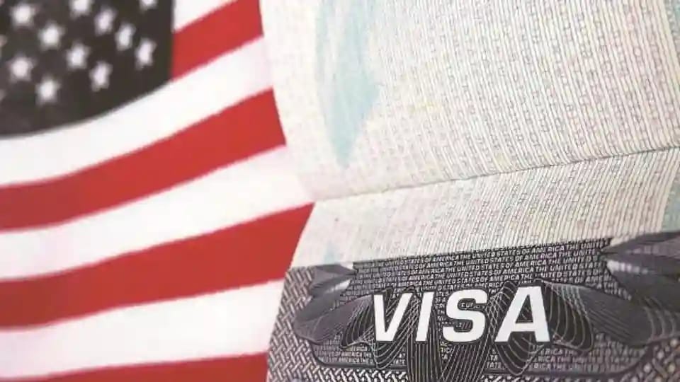 L1 visa document with US flag in background