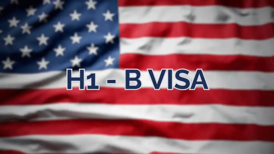 H-1B visa documents and US flag