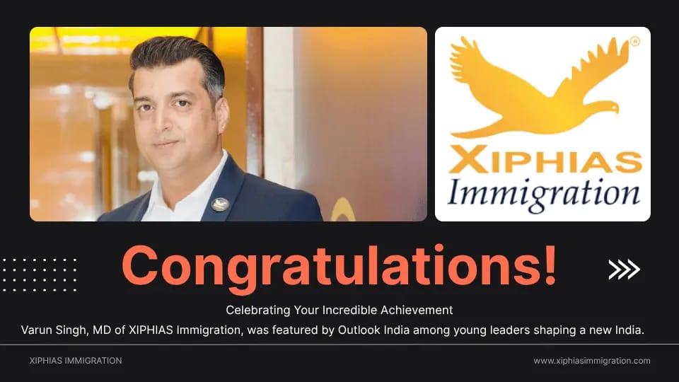Varun Singh of XIPHIAS Immigration recognized among Outlook India Young Leaders Under 40